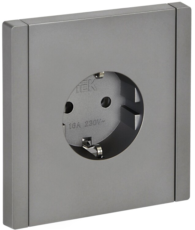 Картинка IEK FORTE&PIANO Сталь Розетка с/з винтовое крепление 16А FP516 (FP-R11-16-K46) в интернет-магазине Форум Электро в Москве