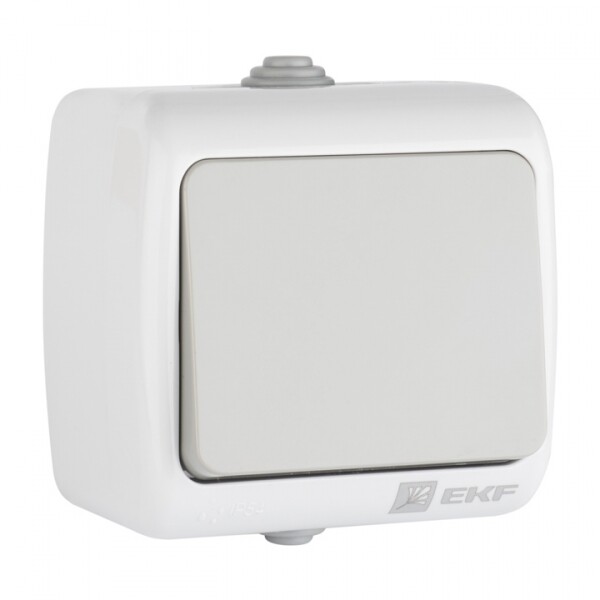 Картинка EKF PROxima Мурманск Выключатель 1 -клавишный 10А IP54 серый (EFV10-021-30-54) в интернет-магазине Форум Электро в Москве