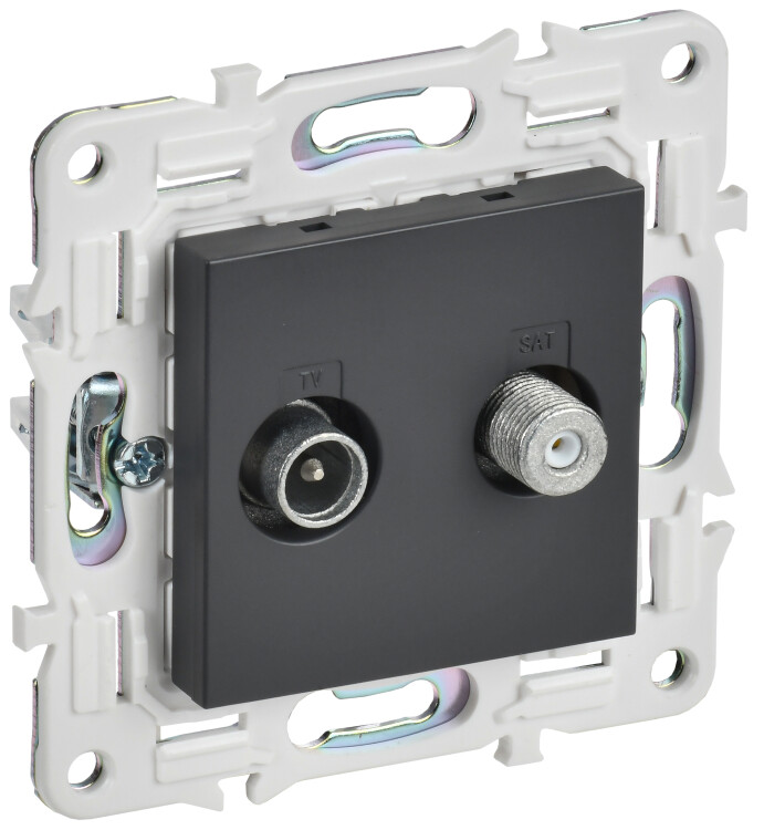 Картинка IEK SKANDY Титан Розетка двойная TV+SAT SK-A13T (SK-AF20-O-K48) в интернет-магазине Форум Электро в Москве