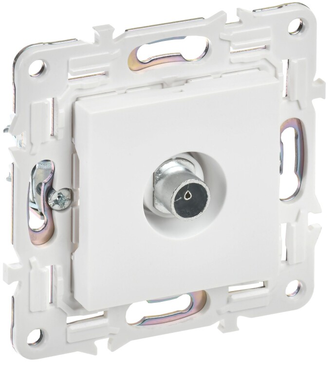 Картинка IEK SKANDY Арктический белый Розетка TV оконечная SK-A12W (SK-A10-O-K01) в интернет-магазине Форум Электро в Москве