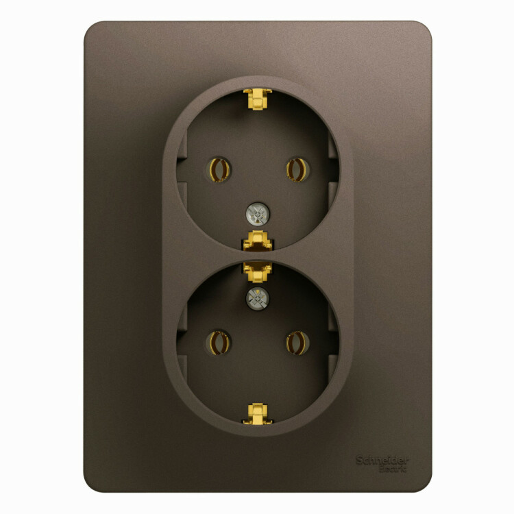 Фотография Systeme Electric Glossa Шоколад Розетка 2-ая с/з, 16А (в сборе) (GSL000824) в интернет-магазине Форум Электро в Москве Картинка Systeme Electric Glossa Шоколад Розетка 2-ая с/з, 16А (в сборе) (GSL000824) в интернет-магазине Форум Электро в Москве