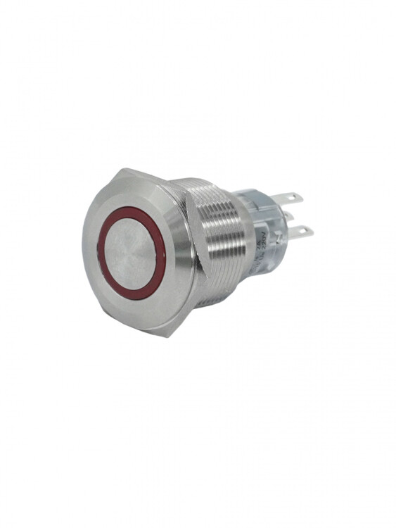 Картинка GQ22-L-11E/R/220V/S, красный, металл, 1C1NO1NC, цилиндр с подсветкой 220В AC/DC, d22мм, IP65 (ЭТ) (ET020094) в интернет-магазине Форум Электро в Москве