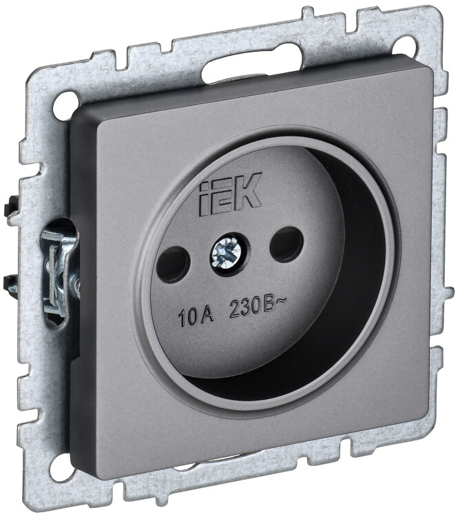 Картинка BRITE Роз. без з/к с з/ш 10А РСш10-2-БрС сталь IEK (BR-R13-10-K46) в интернет-магазине Форум Электро в Москве
