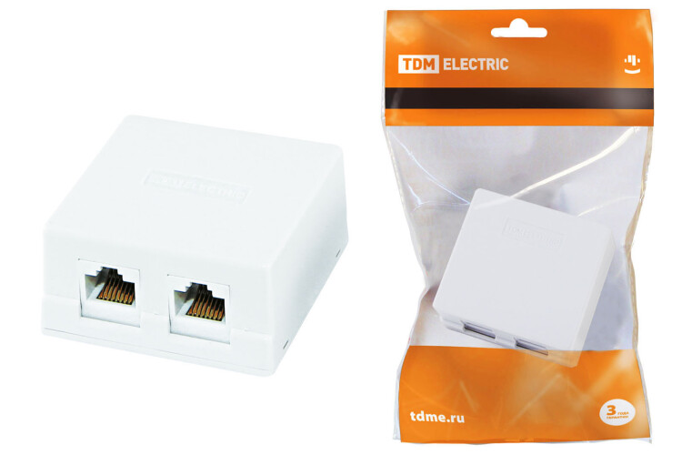 Картинка TDM Компьютерная розетка 2xRJ-45 (SQ1809-0004) в интернет-магазине Форум Электро в Москве