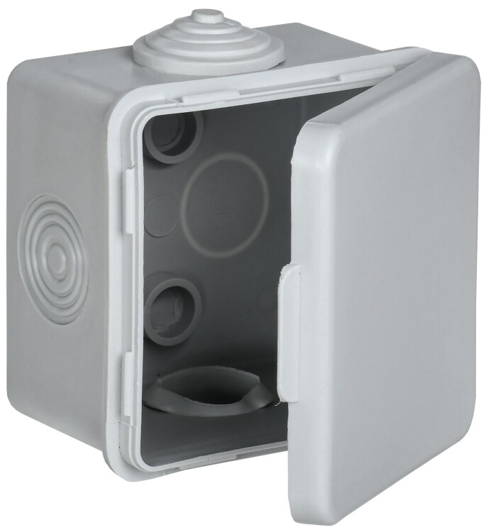 IEK GENERICA Коробка расп. КМ 65х65х50мм о/к IP54 4 вв. (7035) (UKO31-065-065-050-K03-54) превью в интернет-магазине электрики Форум Электро в Москве