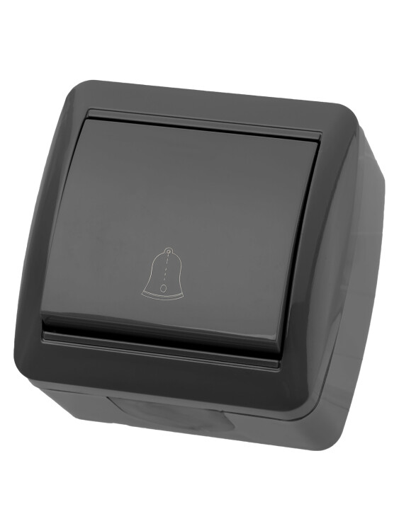 Картинка TDM Кнопка звонковая открытой установки IP44 6А серая "Селигер" (SQ1818-0116) в интернет-магазине Форум Электро в Москве