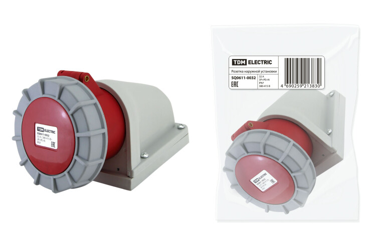 TDM Розетка наружной установки IP67 32А 3Р+РЕ+N 380В (SQ0611-0032) превью в интернет-магазине электрики Форум Электро в Москве