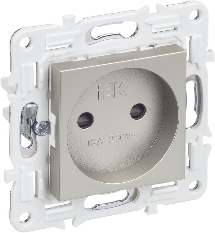 Картинка IEK SKANDY Шампань Розетка б/з с защитными шторками 10А SK-R01Sh (SK-R13-10-K37) в интернет-магазине Форум Электро в Москве