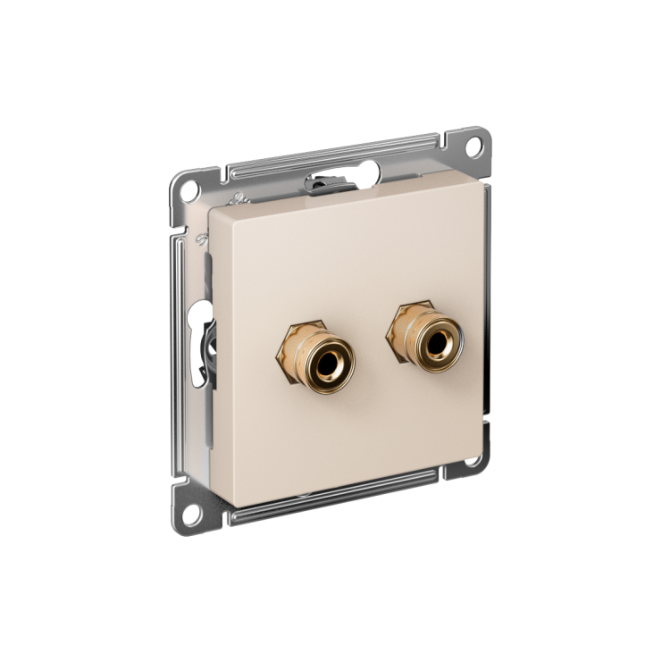 Картинка Systeme Electric AtlasDesign Беж Аудиорозетка двухместная (ATN000287) в интернет-магазине Форум Электро в Москве