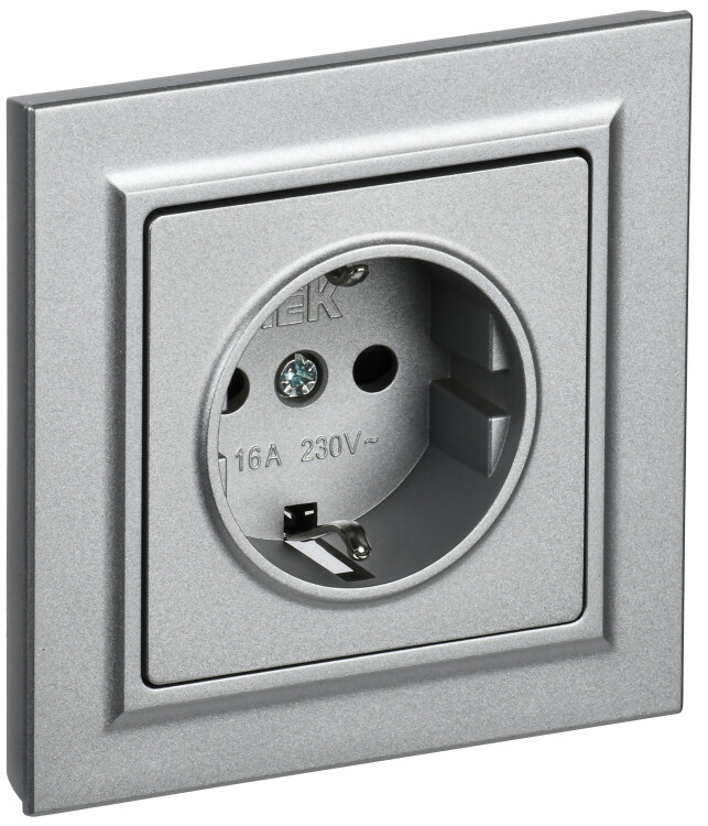 Фотография IEK BRITE BASE Алюминий Розетка с з/к/ш 16А в сб. РСР14-1-0-БрА (BR-R14-16-K47-F) в интернет-магазине Форум Электро в Москве Картинка IEK BRITE BASE Алюминий Розетка с з/к/ш 16А в сб. РСР14-1-0-БрА (BR-R14-16-K47-F) в интернет-магазине Форум Электро в Москве