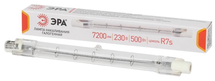 ЭРА Лампа галогенная J118-500W-R7s-230V 500Вт трубка теплый белый свет R7s (Б0048495) превью в интернет-магазине электрики Форум Электро в Москве