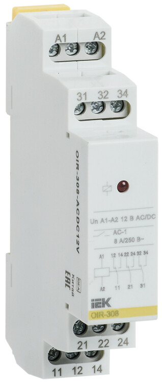 Промежут. реле.OIR 3 конт (8А). 12 В AC/DC IEK (OIR-308-ACDC12V) превью в интернет-магазине электрики Форум Электро в Москве Промежут. реле.OIR 3 конт (8А). 12 В AC/DC IEK (OIR-308-ACDC12V) превью в интернет-магазине электрики Форум Электро в Москве