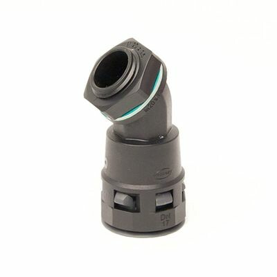 DKC Монтажный комплект муфта 45 грд. труба-коробка DN 36 мм, М40х1,5, полиамид, цвет черный (PACL36M40N) превью в интернет-магазине электрики Форум Электро в Москве