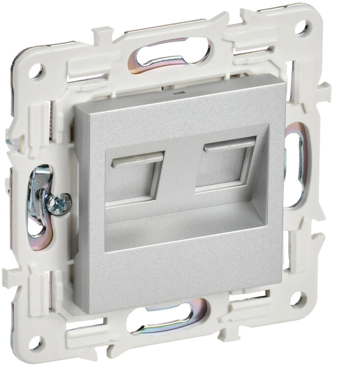 Фотография IEK SKANDY Серебряный Розетка компьютерная двойная RJ45 кат.5E SK-K03S (SK-K20-1-K23) в интернет-магазине Форум Электро в Москве Картинка IEK SKANDY Серебряный Розетка компьютерная двойная RJ45 кат.5E SK-K03S (SK-K20-1-K23) в интернет-магазине Форум Электро в Москве