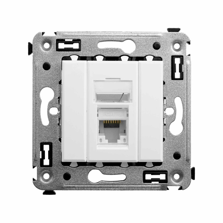 Картинка Компьютерная розетка RJ-45 в стену, кат.6 одинарная,"Avanti", "Белое облако" (4400293) в интернет-магазине Форум Электро в Москве