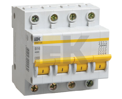 IEK Автоматический выключатель ВА47-29М 4P 6A 4,5кА х-ка C (MVA21-4-006-C) превью в интернет-магазине электрики Форум Электро в Москве IEK Автоматический выключатель ВА47-29М 4P 6A 4,5кА х-ка C (MVA21-4-006-C) превью в интернет-магазине электрики Форум Электро в Москве