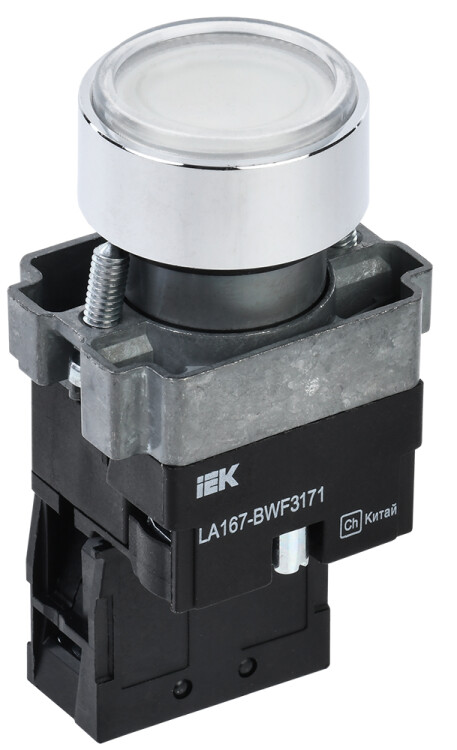 Кнопка LA167-BWF3171 d=22мм RC 1з с подсвет. белая IEK (BBT20-BWF3171-1-12-67-K01) превью в интернет-магазине электрики Форум Электро в Москве Кнопка LA167-BWF3171 d=22мм RC 1з с подсвет. белая IEK (BBT20-BWF3171-1-12-67-K01) превью в интернет-магазине электрики Форум Электро в Москве