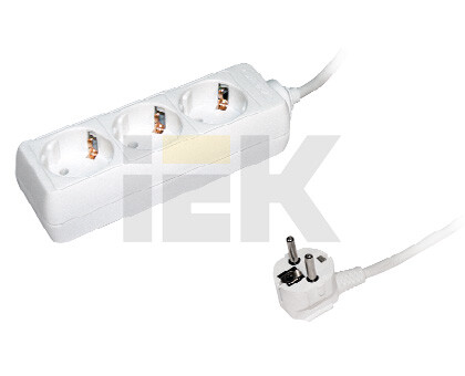 Картинка IEK Удлинитель У03 3 места 2Р+PЕ/5метров 3х1мм2 16А/250В ИЭК (WYP10-16-03-05-Z) в интернет-магазине Форум Электро в Москве