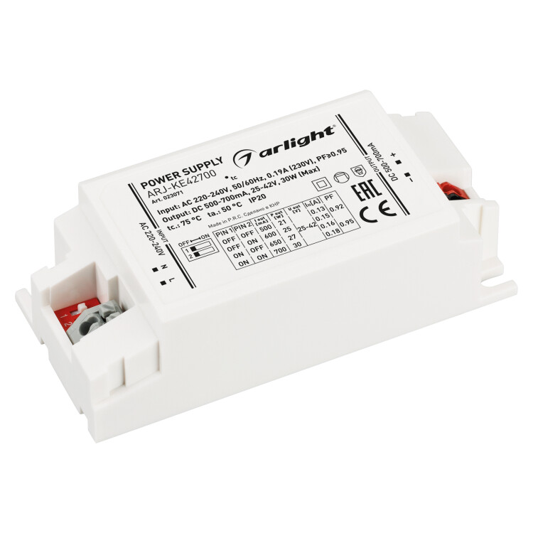 Arlight Блок питания ARJ-KE42700 (30W, 500-700mA, PFC) (IP20 Пластик, 5 лет) (023071) превью в интернет-магазине электрики Форум Электро в Москве Arlight Блок питания ARJ-KE42700 (30W, 500-700mA, PFC) (IP20 Пластик, 5 лет) (023071) превью в интернет-магазине электрики Форум Электро в Москве