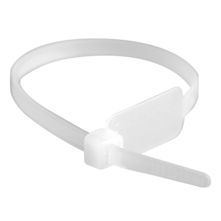 Хомут P6.6 маркировочный, белый 4,8x200, вертикальная табличка под замком 27x12,9 (252190SR-M) превью в интернет-магазине электрики Форум Электро в Москве