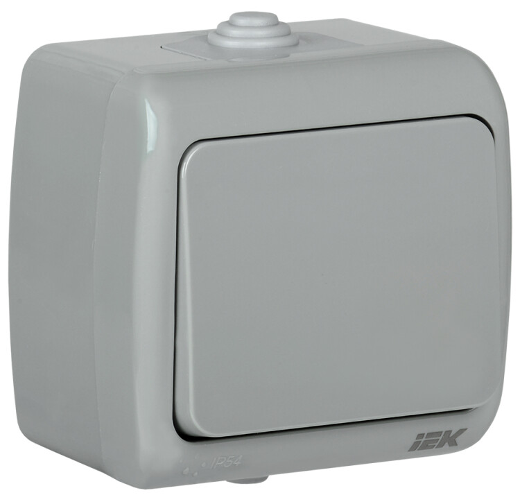 Картинка IEK ВС-20-1-0-A выключатель одноклавишный открытой установки 10А IP54 AQUATIC (EVA10-K03-10-54) в интернет-магазине Форум Электро в Москве