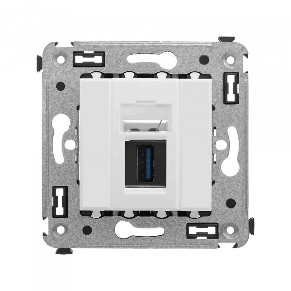 Картинка USB 3.0розетка одинарная в стену, тип А-А, "Avanti", "Белое облако" (4400303) в интернет-магазине Форум Электро в Москве