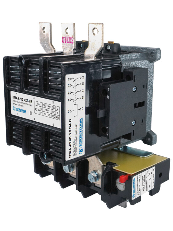 Электротехник ПМА-6200 УХЛ4 В, 110В, 2з+2р, 160А, нереверсивный, с реле РТТ-326 136-160А, IP00, пускатель электромагнитный (ЭТ) (ET014640) превью в интернет-магазине электрики Форум Электро в Москве