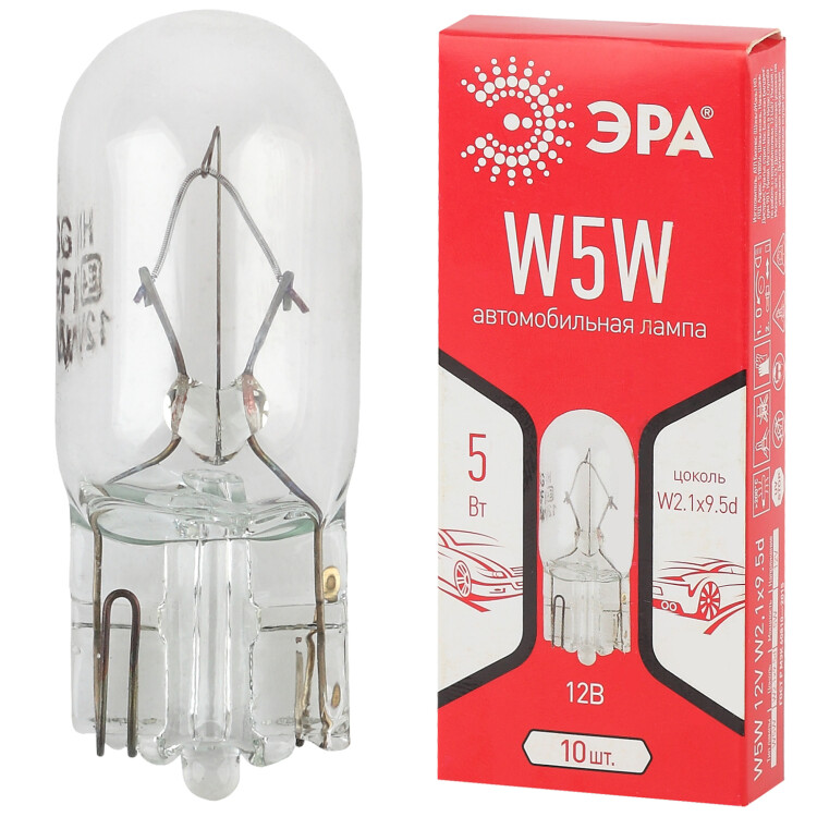 ЭРА Автолампа W5W 12V W2,1x9.5d (лампа габаритных огней, повт. поворота, подсветка номерного знака) (Б0036809) превью в интернет-магазине электрики Форум Электро в Москве