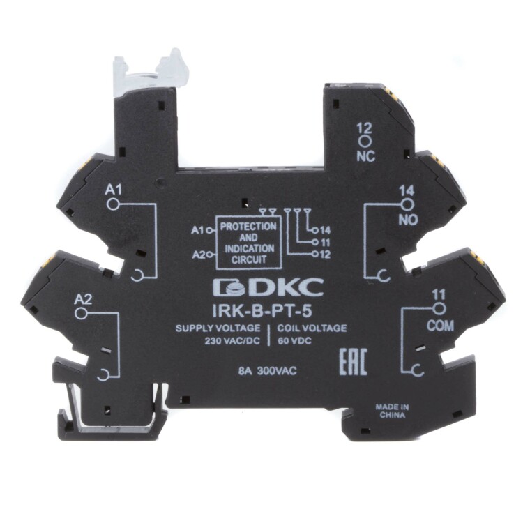 DKC Колодка ультратонкая для реле серии RIS, вх. напр. 230V AC/DC, push-in клеммы (IRK-B-PT-5) превью в интернет-магазине электрики Форум Электро в Москве