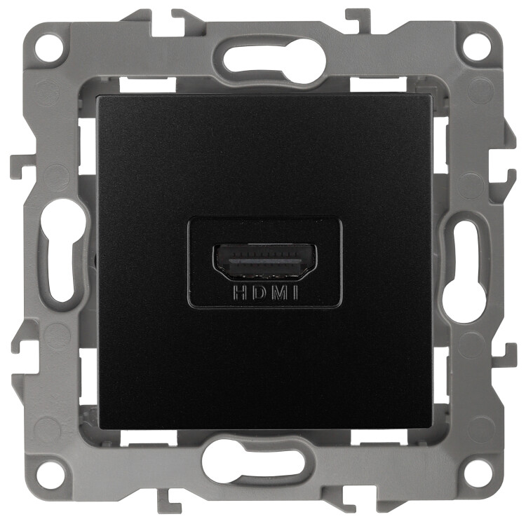 Картинка ЭРА Розетка Серия 12 12-3114-05 HDMI IP20 антрацит (Б0027485) в интернет-магазине Форум Электро в Москве