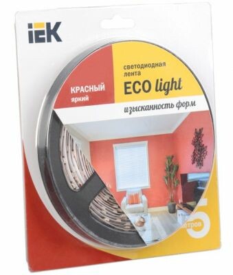 Лента LED 5м  блистер LSR-3528R60-4.8-IP20-12V красный цве IEK-eco (LSR1-6-060-20-1-05) превью в интернет-магазине электрики Форум Электро в Москве