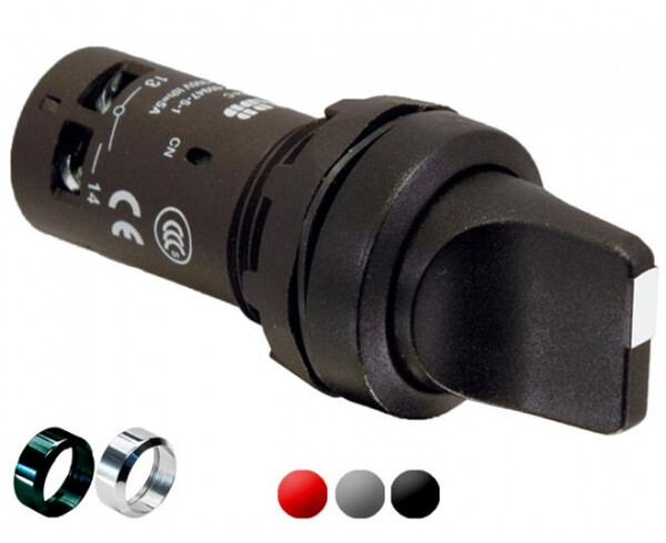 ABB Переключатель C2SS3-30B-11 2-х позиционный черный 1НО+1НЗ (45 градусов) без фиксации (1SFA619202R3076) превью в интернет-магазине электрики Форум Электро в Москве