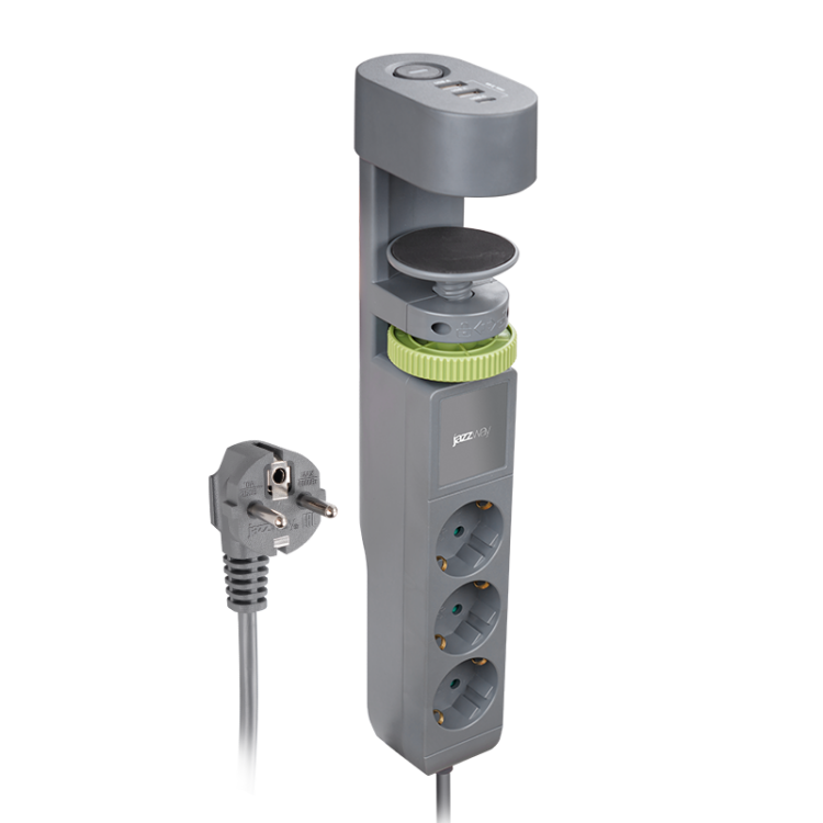 Картинка Удлинитель JAZZway ETD-03U-150-gy (3 x 1,5) заземл., выкл. (.5059559) в интернет-магазине Форум Электро в Москве