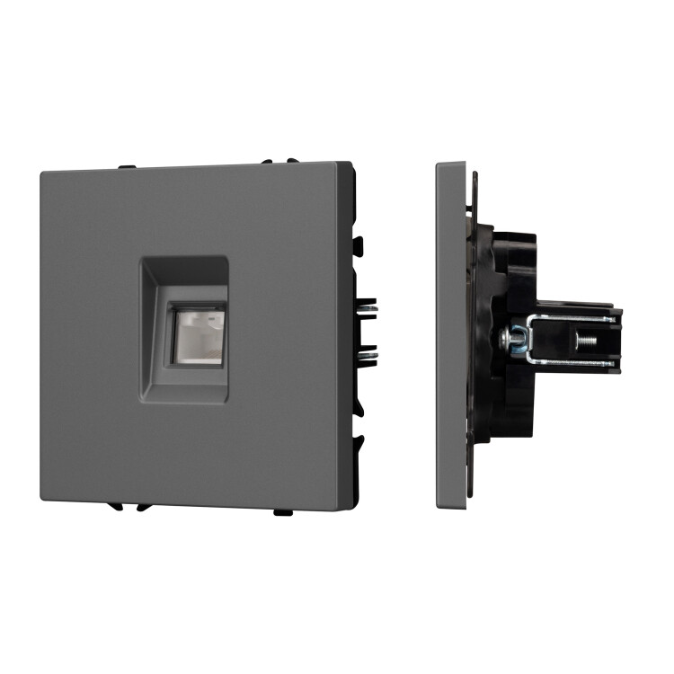Картинка Arlight NOBE Розетка телефонная софт-тач серый базальт SCT-MTL1-SFPL-GR (RJ-11, 4C) (-) (054303(1)) в интернет-магазине Форум Электро в Москве