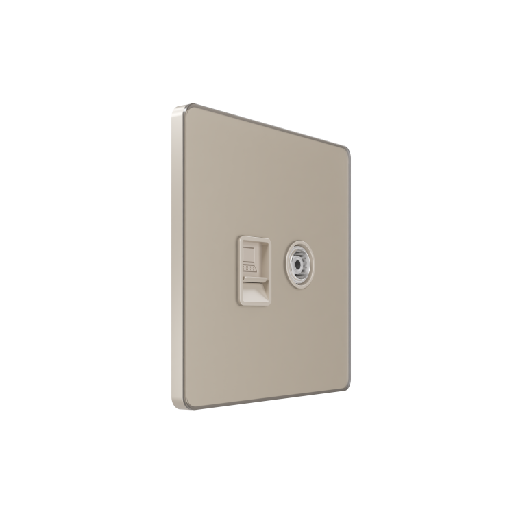 Systeme Electric Systeme Infinity Песчаный берег Розетка информационная TV/FM и RJ-45 кат.5е (FSE000589) превью в интернет-магазине электрики Форум Электро в Москве
