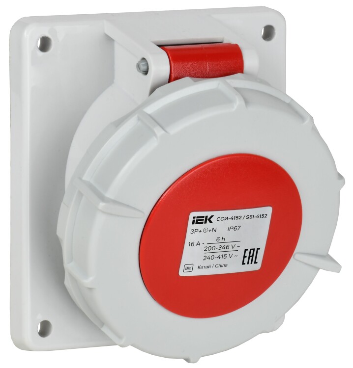 Розетка встр. угл. ССИ-4152 16А-6ч 380В 3P+PE+N IP67 IEK (PSR42-016-5-0-67) превью в интернет-магазине электрики Форум Электро в Москве