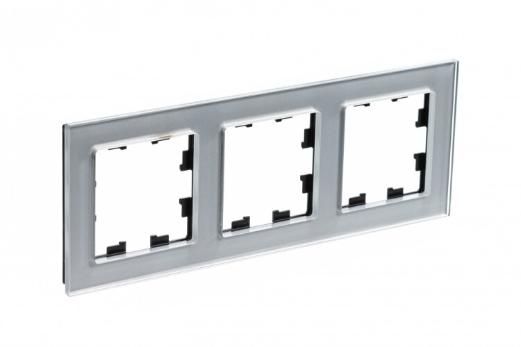 Картинка Systeme Electric AtlasDesign Nature Стекло алюминий Рамка 3-ая (ATN320303) в интернет-магазине Форум Электро в Москве