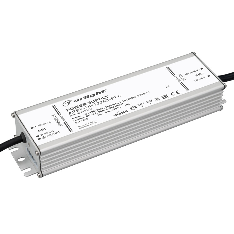 Arlight Блок питания ARPV-UH12240-PFC (12V, 20.0A, 240W) (IP67 Металл, 7 лет) (024271(1)) превью в интернет-магазине электрики Форум Электро в Москве