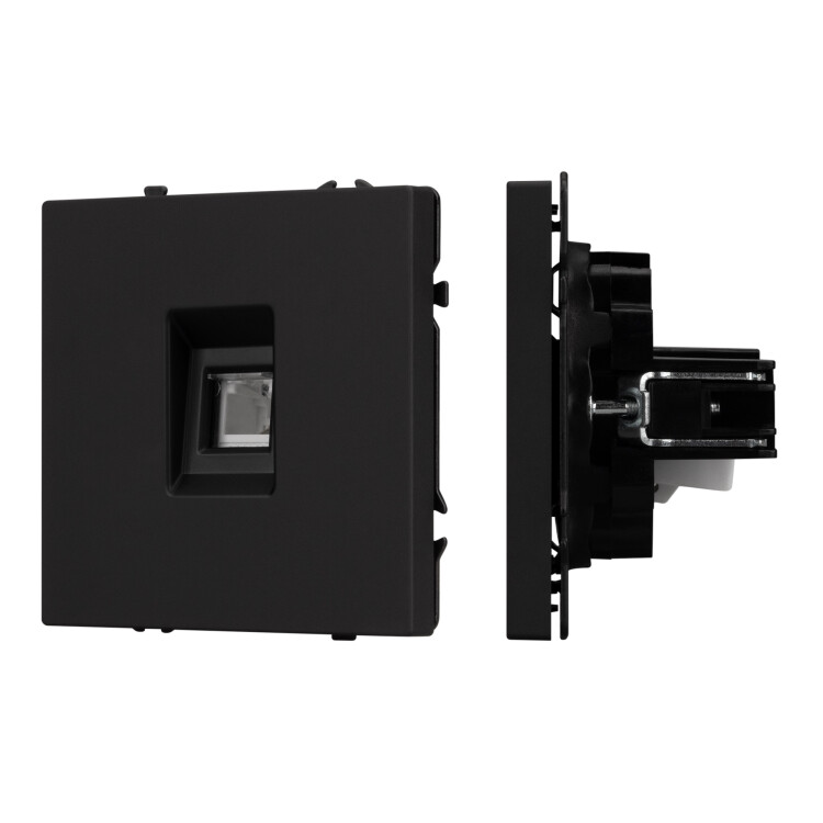 Картинка Arlight Механизм телефонной розетки SCT-NOBE-MTL1-SFPL-BK (RJ-11, 4C) (Черный оникс) (054301) в интернет-магазине Форум Электро в Москве