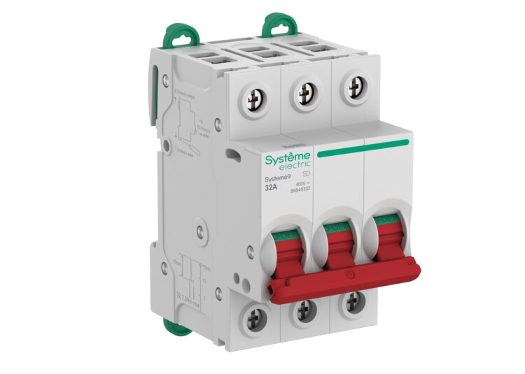 Systeme Electric Systeme9 Выключатель нагрузки (ВН) 3P 32A 400В (S9S40332) превью в интернет-магазине электрики Форум Электро в Москве