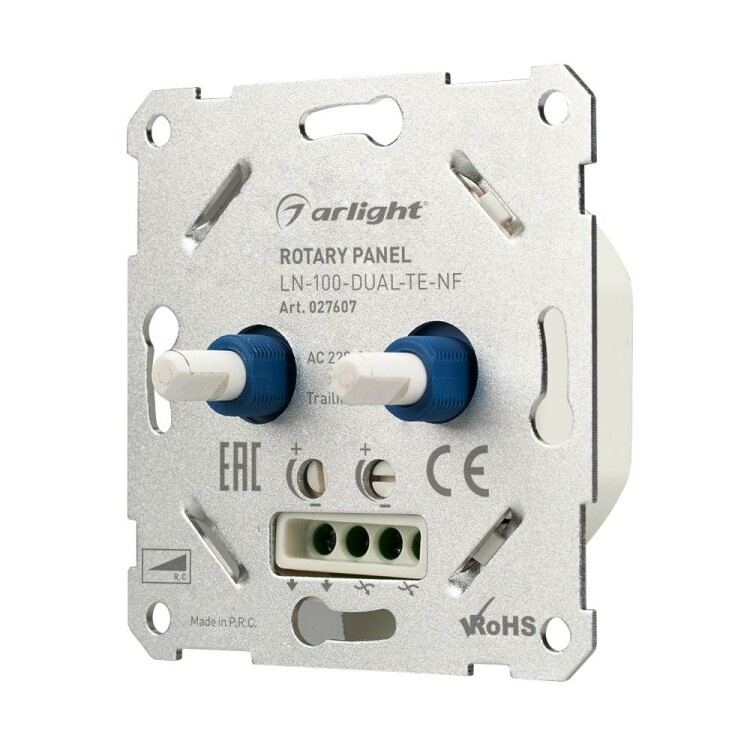 Фотография Arlight Панель роторная LN-100-DUAL-TE-NF (230V, 2x0.5A) (IP20 Металл, 3 года) (027607) в интернет-магазине Форум Электро в Москве Картинка Arlight Панель роторная LN-100-DUAL-TE-NF (230V, 2x0.5A) (IP20 Металл, 3 года) (027607) в интернет-магазине Форум Электро в Москве