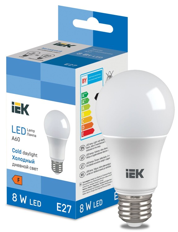 LED Bulb A60 710lm 6500K E27 IEK (LL-I-A60-8-230-65-E27) превью в интернет-магазине электрики Форум Электро в Москве