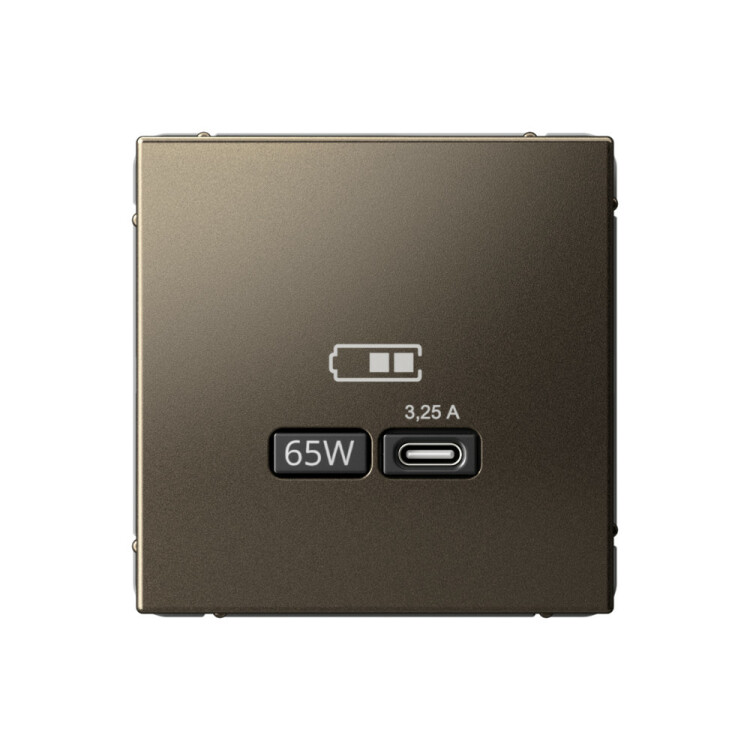 Картинка ARTGALLERY USB РОЗЕТКА тип-С 65Вт высокоскор.заряд. QC, PD, механизм, МОККО (GAL000627) в интернет-магазине Форум Электро в Москве
