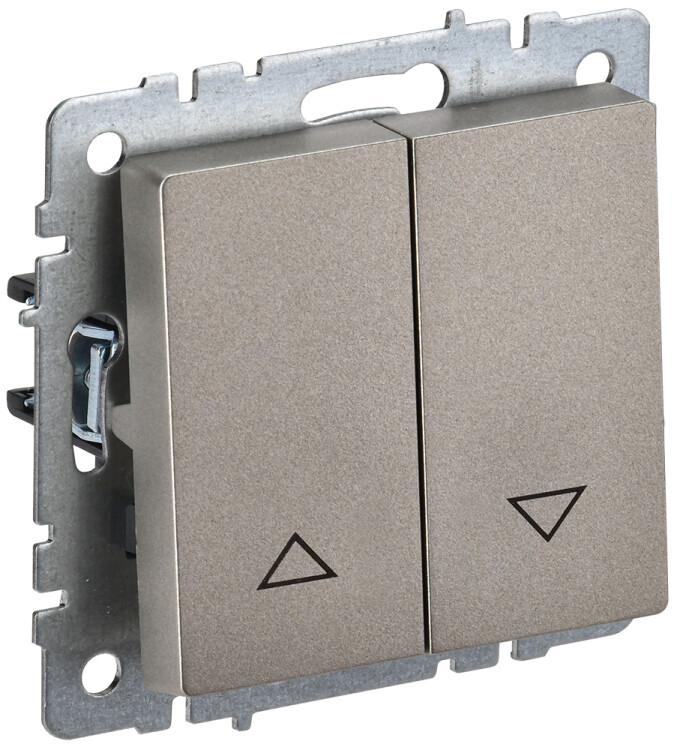 Фотография IEK BRITE BASE Шампань Выключатель жалюзи 10А ВС10-1-5-БрШ (BR-V15-0-10-K37) в интернет-магазине Форум Электро в Москве Картинка IEK BRITE BASE Шампань Выключатель жалюзи 10А ВС10-1-5-БрШ (BR-V15-0-10-K37) в интернет-магазине Форум Электро в Москве