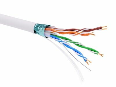 Информационный кабель экранированный F/UTP 4х2 CAT5E, LSZH, белый (RN5EFULS3WH) превью в интернет-магазине электрики Форум Электро в Москве