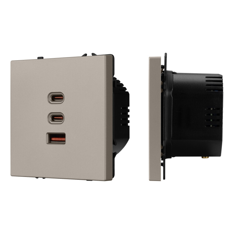 Картинка Arlight NOBE USB Розетка тип А+С+С софт-тач кашемир SCT-MUACC-SFPL-FC-CA (65W, QC3) (-) (061835(1)) в интернет-магазине Форум Электро в Москве