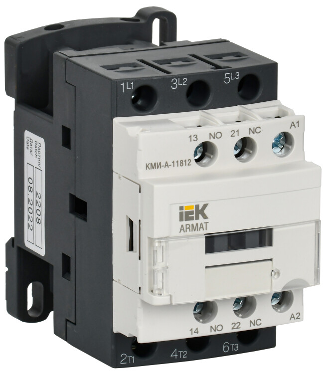 IEK ARMAT Контактор КМИ-А-11812 LC1D 18А 230В/АС3 1НО/1НЗ (AR-ACC-11-018-230-11) превью в интернет-магазине электрики Форум Электро в Москве IEK ARMAT Контактор КМИ-А-11812 LC1D 18А 230В/АС3 1НО/1НЗ (AR-ACC-11-018-230-11) превью в интернет-магазине электрики Форум Электро в Москве