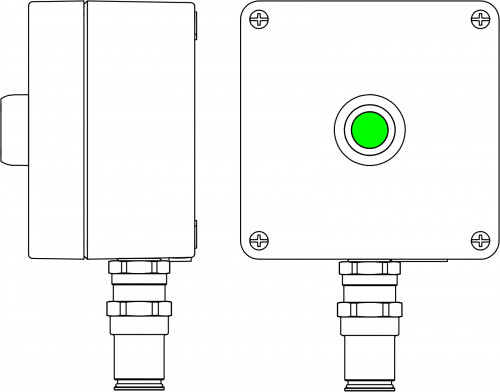 Ex пост управления из алюминия; 1Ex d e IIC T5 Gb X IP66; Ex tb IIIBT95CDb X; Кнопка Зеленая, 1NC/1NO -1 шт.; B: ввод D5,5-13мм поднебронированный каб (2201.151.19.002) превью в интернет-магазине электрики Форум Электро в Москве