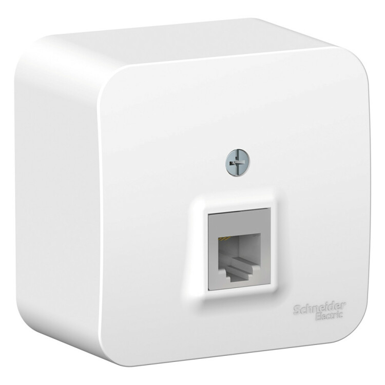 Картинка Systeme Electric Blanca наруж Бел Розетка ТЛФ RJ11 изолир. пластина (BLNIA011001) в интернет-магазине Форум Электро в Москве