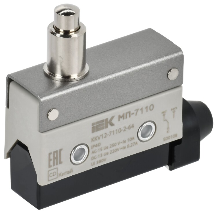 IEK Микр. конц. МП-7110 удлин. толкатель IP40 (KKV12-7110-2-64) превью в интернет-магазине электрики Форум Электро в Москве